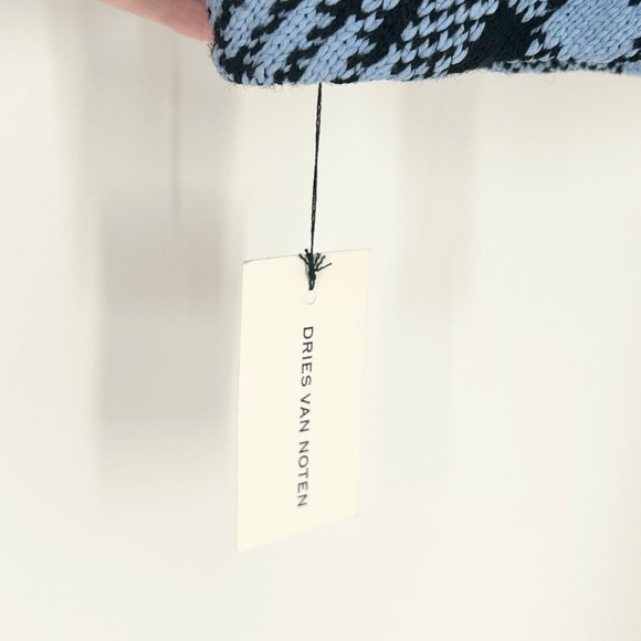 NWT Dries Van Noten Blue Plaid Faux Fur Lined Hooded Open Jacket - Picture 8 of 9